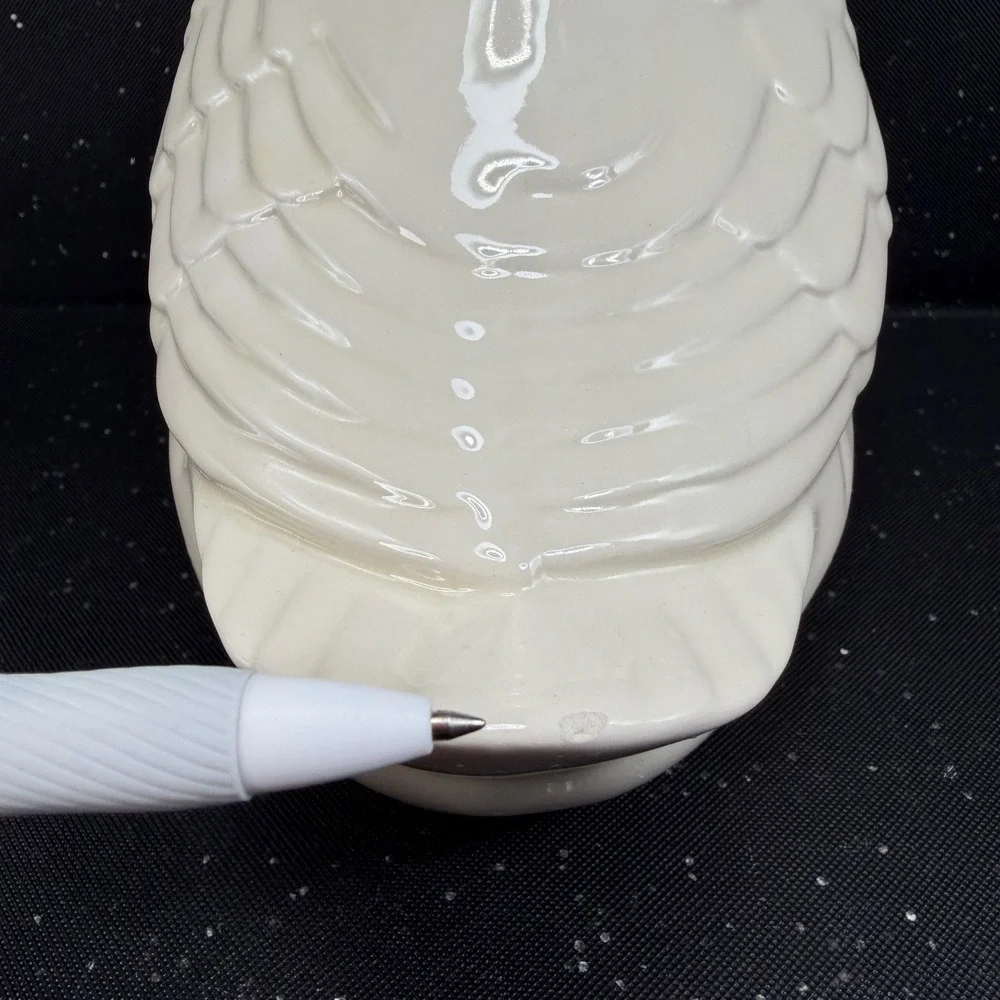 Lionstone Pottery White Ceramic‎ Duck Figurine Glossy Bird Statue 10in Tall